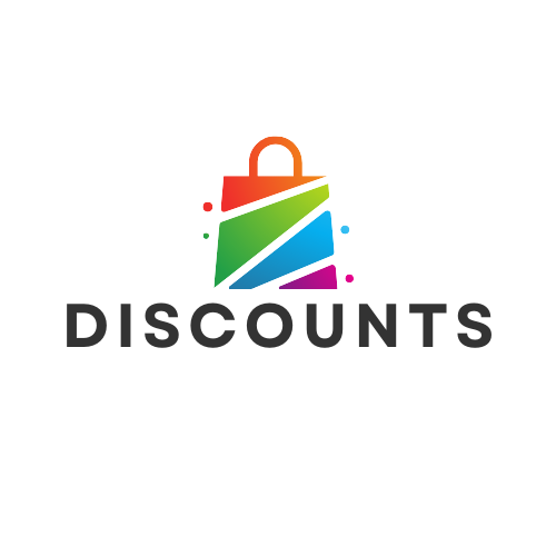 White background with a multicolored shopping bag and 