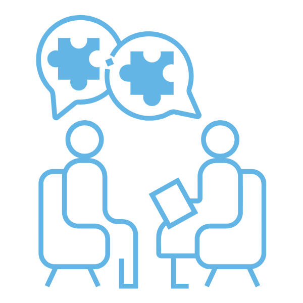 Picture of people sitting in chari and puzzle piece covernsation bubble.png